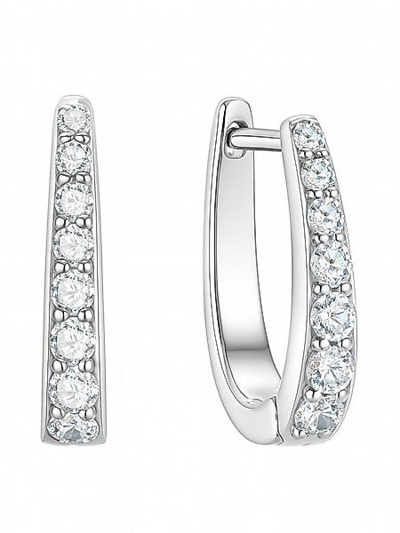 S&T Design Paar Ohrstecker Damen Creolen 925 Silber Moissanite VVS1 (Zertif günstig online kaufen