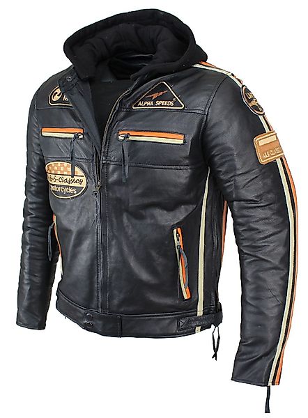 Alpha Speeds Motorradjacke Herren Leder Jacke günstig online kaufen