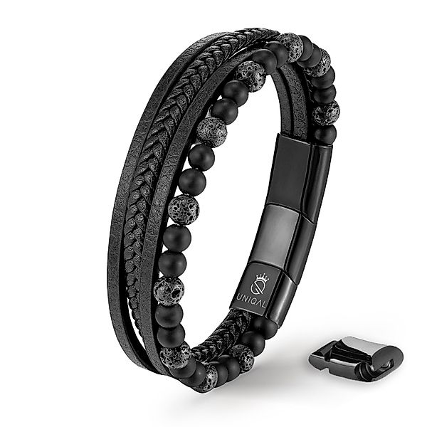 UNIQAL.de Lederarmband Lederarmband Herren "FANCY" Perlenarmband günstig online kaufen