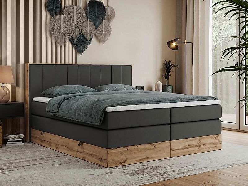 MKS MÖBEL Boxspringbett BELLISSIMO KING (Topper T-25, T30-Schaum, Möbelplat günstig online kaufen