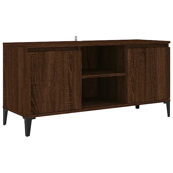 Vidaxl Tv-schrank Mit Metallbeinen Braun Eichen-optik 103,5x35x50 Cm günstig online kaufen