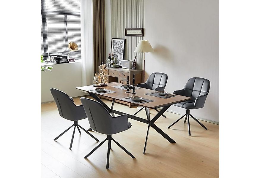 EUGAD Esszimmersessel (6-St), drehbar, mit Armlehnen Rückenlehne, Metallbei günstig online kaufen