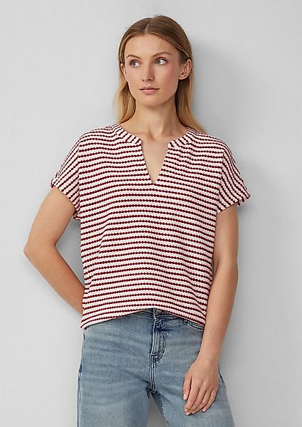 s.Oliver Kurzarmshirt T-Shirt Strukturiertes T-Shirt im O-Shape günstig online kaufen