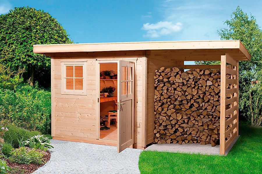 weka Gartenhaus "170 A Gr.3, 28 mm, natur Holzlagerplatz 150 cm" günstig online kaufen