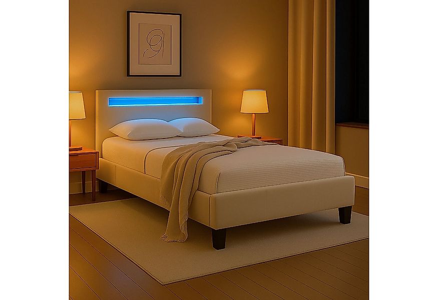IDIMEX Polsterbett LASHIO, Bett 120x200 cm mit LED Beleuchtung im Kopfteil günstig online kaufen