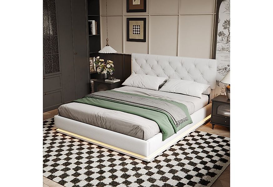 Furnishings Home Polsterbett LED Stauraumbett Doppelbett (Verstellbare Kopf günstig online kaufen