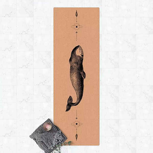 Kork-Teppich Vintage Grönlandwal Schwarz günstig online kaufen