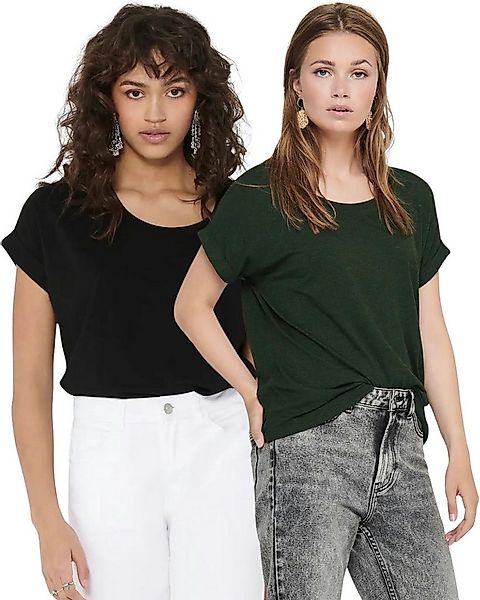 ONLY T-Shirt Stilvolles Basic Shirt mit Rundhalsausschnitt (2er-Pack) unifa günstig online kaufen