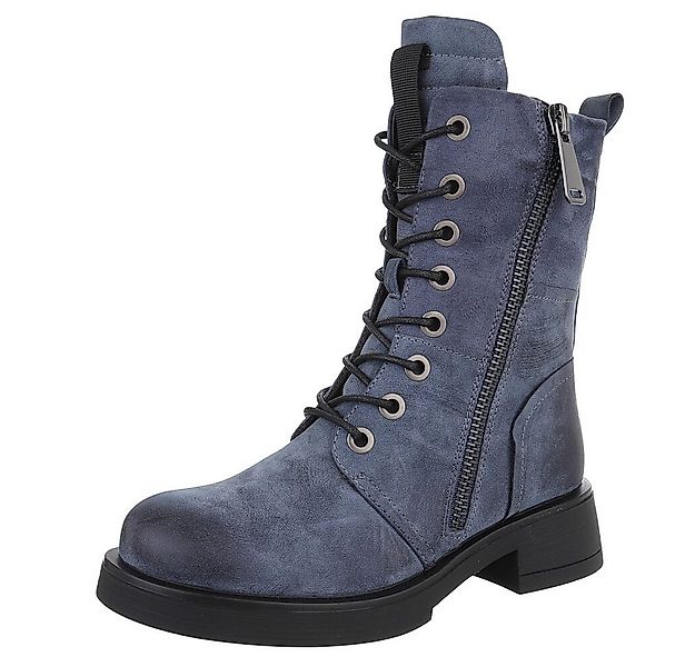 Ital-Design Modischer Damen-Boot mit Reißverschluss und Schnürung Schnürsti günstig online kaufen