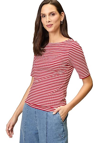 Zero Kurzarmshirt zero Streifenshirt mit U-Boot günstig online kaufen