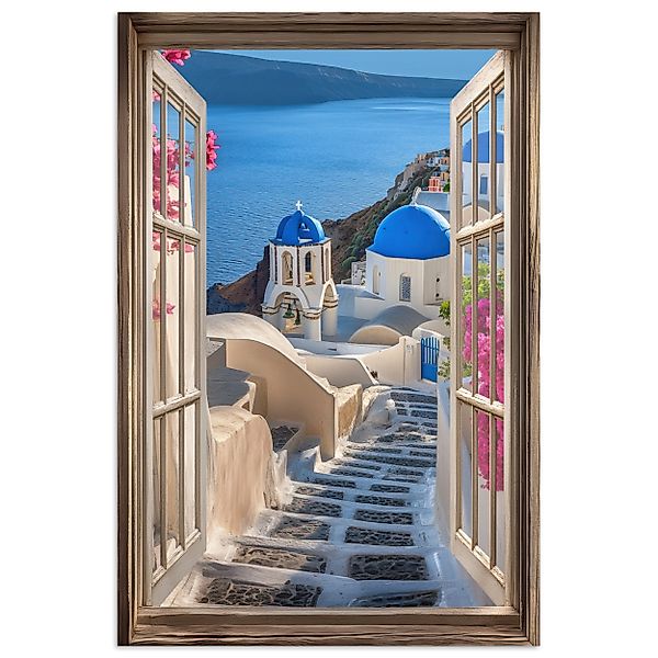 MuchoWow Poster Fensterblick - Santorini - günstig online kaufen