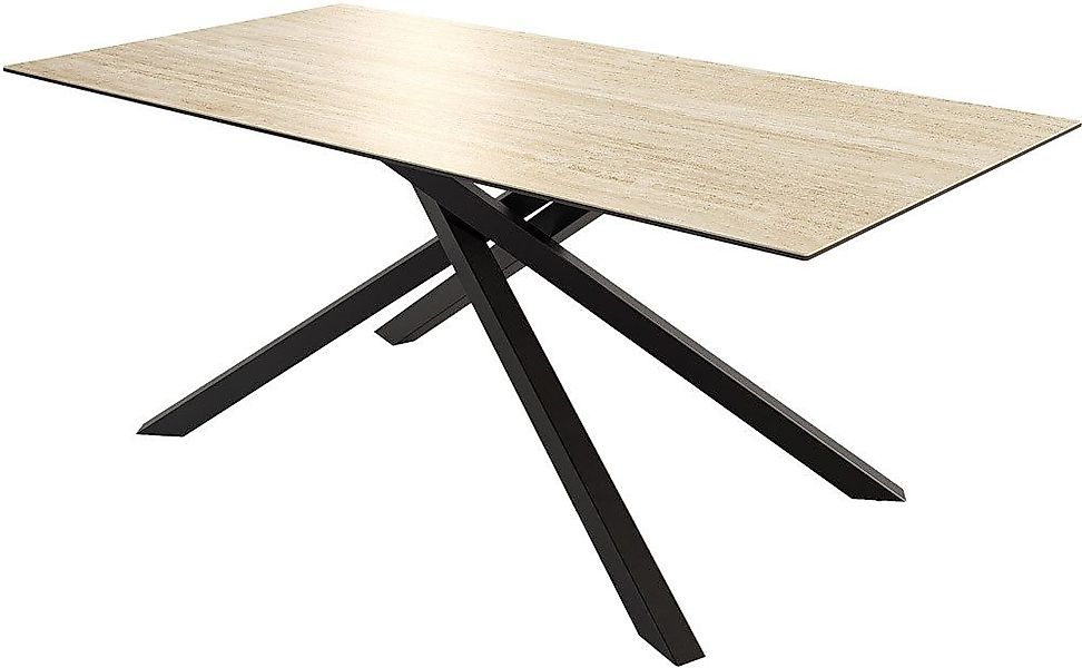 DELIFE Esstisch Edge, Keramik Travertin Natur günstig online kaufen
