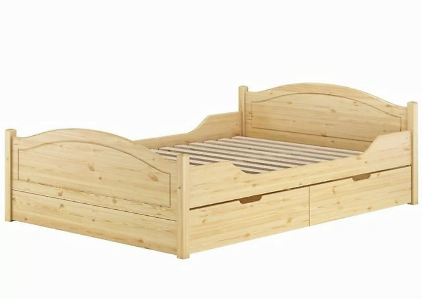 ERST-HOLZ Bett Doppelbett 140x200 Komplettset Bett mit Staukasten Kiefer Ma günstig online kaufen