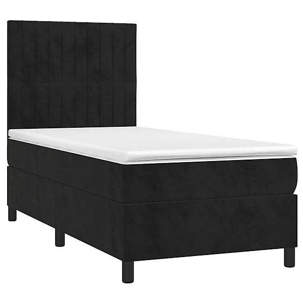 vidaXL Boxspringbett mit Matratze Schwarz 80x200 cm Samt 3143111 günstig online kaufen