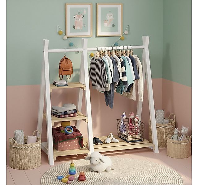 Bellabino Kleiderständer Ryck für Kinder im natürlichen Design, (mit weißen günstig online kaufen