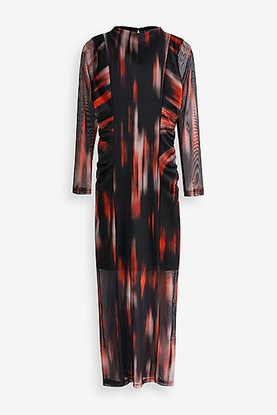 Next Midikleid Plissiertes langärmeliges Midikleid mit günstig online kaufen
