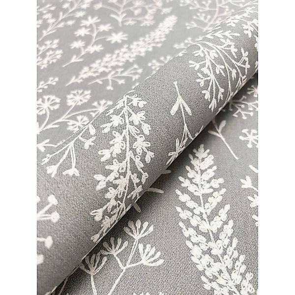 Newroom Vliestapete Rika Grey Blumen Floral günstig online kaufen