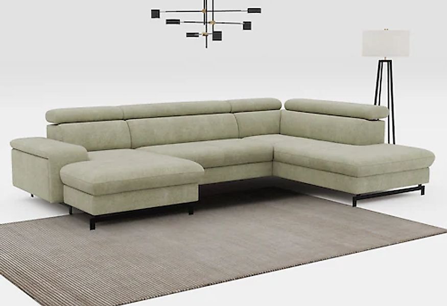 COTTA Wohnlandschaft "Emma U-Form, B: 328 cm" mit Kopfteilverstellung, opti günstig online kaufen