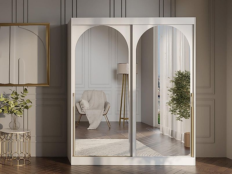 Compleo Schwebetürenschrank Kleiderschrank LUCY, Breite: 180 cm, Kaschmir/S günstig online kaufen