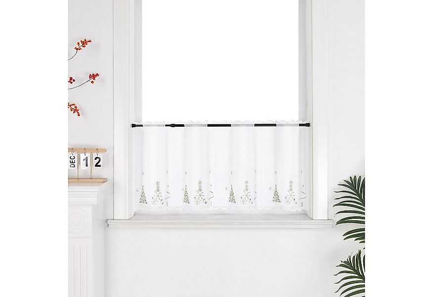Joyswahl Scheibengardine (1 St), Stangendurchzug, transparent, Voile, Festl günstig online kaufen