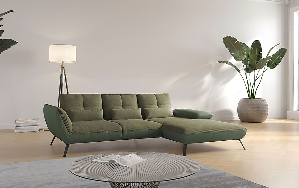 Places of Style Ecksofa "Mikado L-Form", inkl. Sitztiefenverstellung und Ar günstig online kaufen