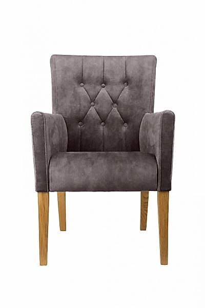 Home affaire Armlehnstuhl "Cortega Esszimmerstuhl mit Knopfheftung" () 1 St günstig online kaufen