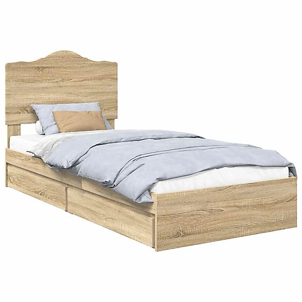 vidaXL Stauraumbett Sonoma-Eiche 90 x 190 cm Holzwerkstoff 3413550 günstig online kaufen