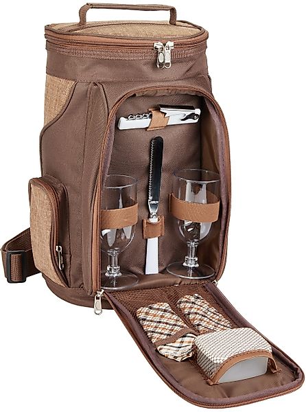 BRUBAKER Freizeitrucksack Picknicktasche mit Henkel (Picknick-Set, günstig online kaufen