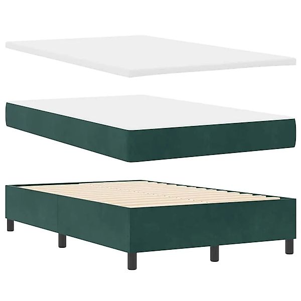 vidaXL Boxspringbett mit Matratze Dunkelgrün 120 x 200 cm Samt 3344573 günstig online kaufen