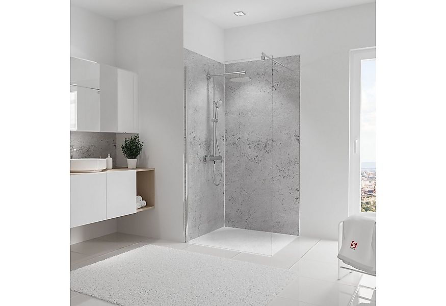 Schulte Badrückwand DecoDesign Dekor Stein Grau-Hell, (Set über Eck, 2 Plat günstig online kaufen