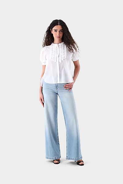 Kurzarm Bluse mit Rüschen günstig online kaufen