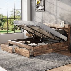 Flieks Holzbett, Hydraulisches Metallbett 140x200cm mit günstig online kaufen