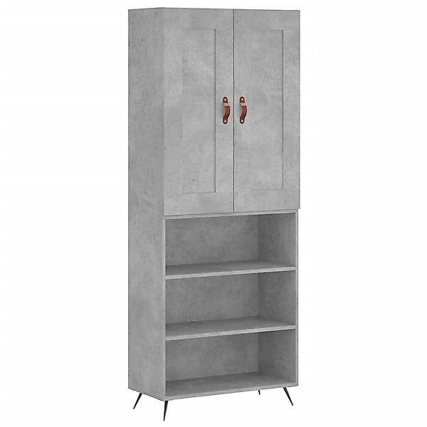 vidaXL Highboard Betongrau 69,5x34x180 cm Holzwerkstoff 3200045 günstig online kaufen