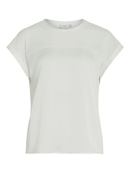 Vila Blusenshirt glänzendes Mesh-Oberteil Rundhals VIELLETTE günstig online kaufen