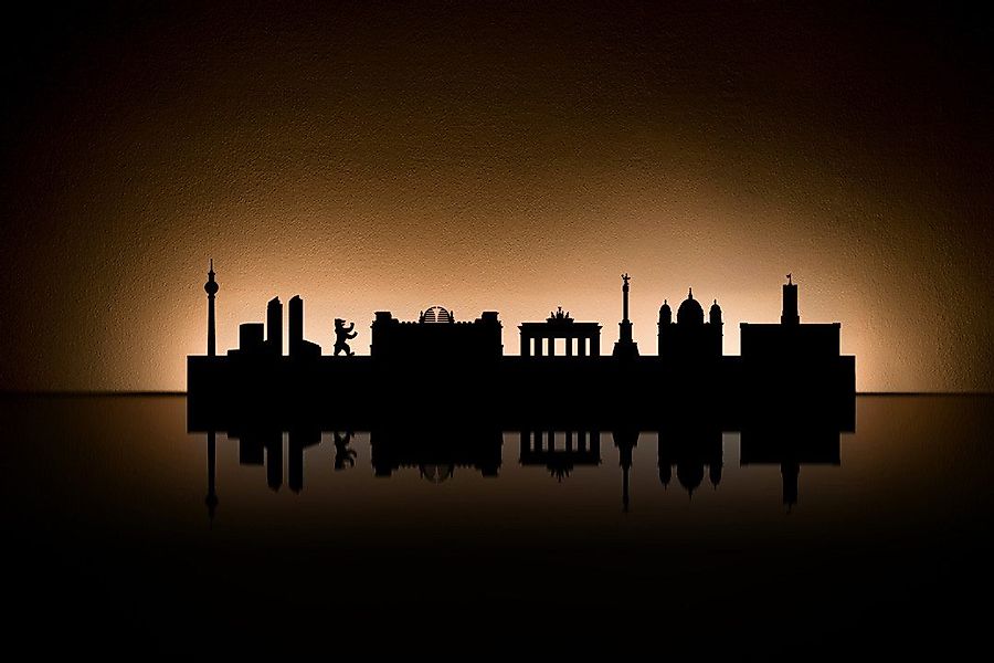 Radius Wanddekoobjekt Skyline Stadt Silhouette Wanddekoration günstig online kaufen