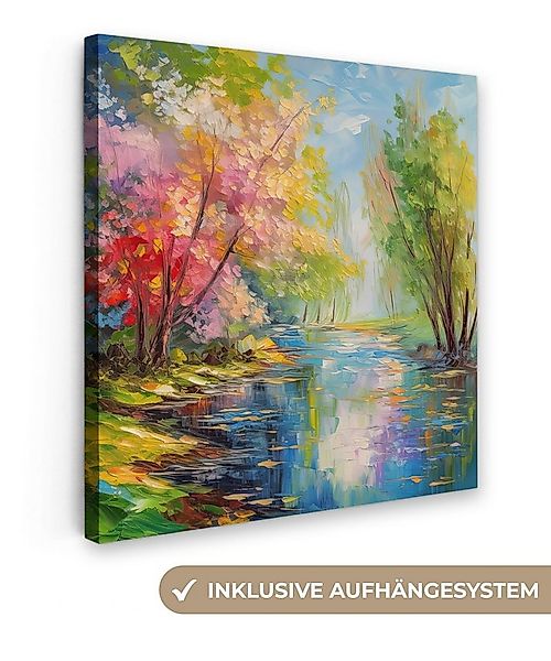 OneMillionCanvasses® Leinwandbild Ölfarbe - Landschaft - Natur - Farbenfroh günstig online kaufen