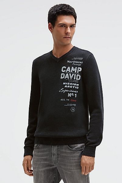 CAMP DAVID V-Ausschnitt-Pullover aus Baumwolle günstig online kaufen
