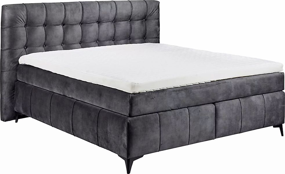 ED EXCITING DESIGN Boxspringbett »Oregon«, inkl. Duo-Matratze - Kokosmatte, günstig online kaufen