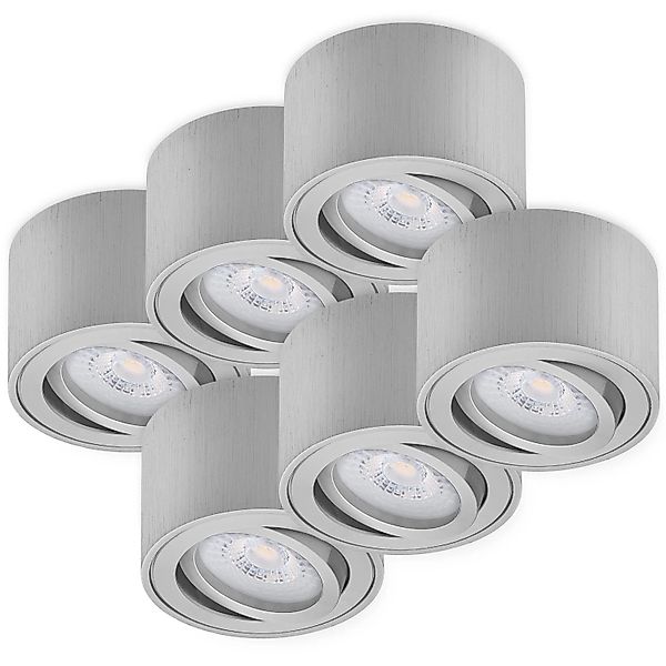 Oktaplex 6er Set Aufputz Spot Lile S Schwenkbar inkl. LED-Module Warmweiß 3 günstig online kaufen