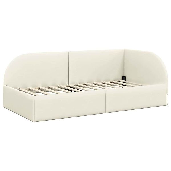 vidaXL Bett Eckbettgestell mit Kopfteil Creme günstig online kaufen