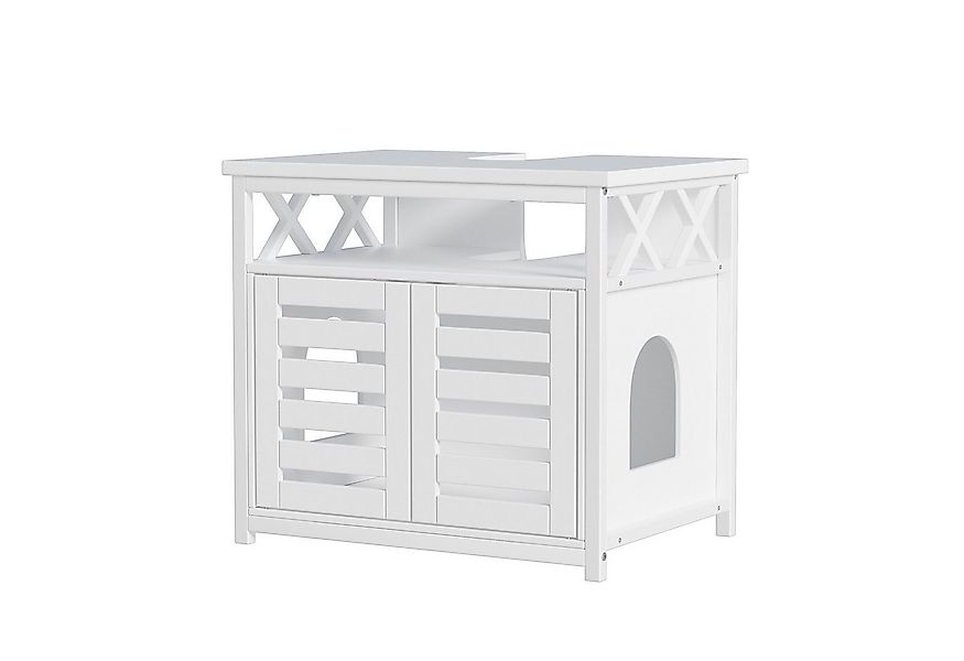 TWSOUL Waschbeckenunterschrank Unterschrank Katzentoilette Badschrank mit 2 günstig online kaufen