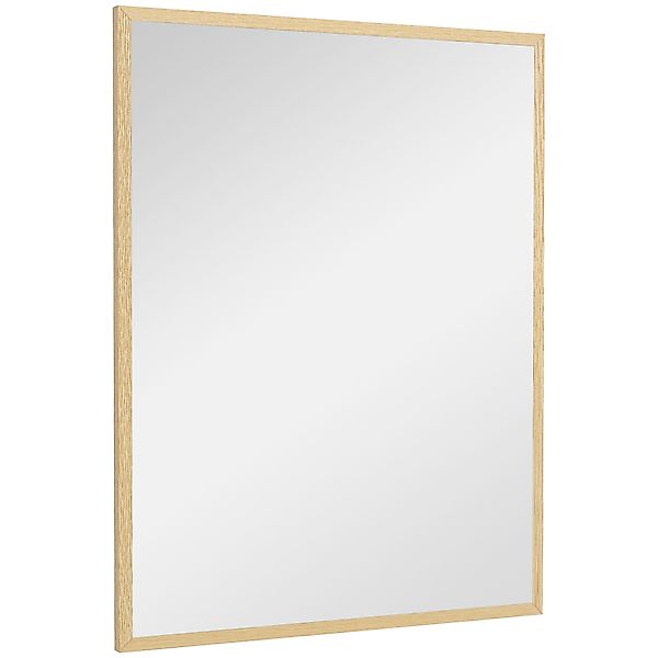 HOMCOM Wandspiegel rechteckig 90 x 70 cm, Holzrahmen, ideal für Badezimmer, günstig online kaufen