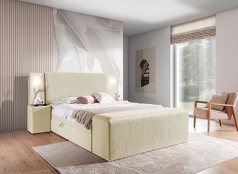 Fun Möbel Boxbett Bett MARTEN in Stoff Magic Velvet Set.3 (inkl. Bettkästen günstig online kaufen