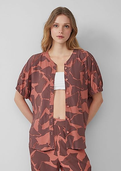 QS Kurzarmbluse Durchgeknöpfte Viskosebluse günstig online kaufen