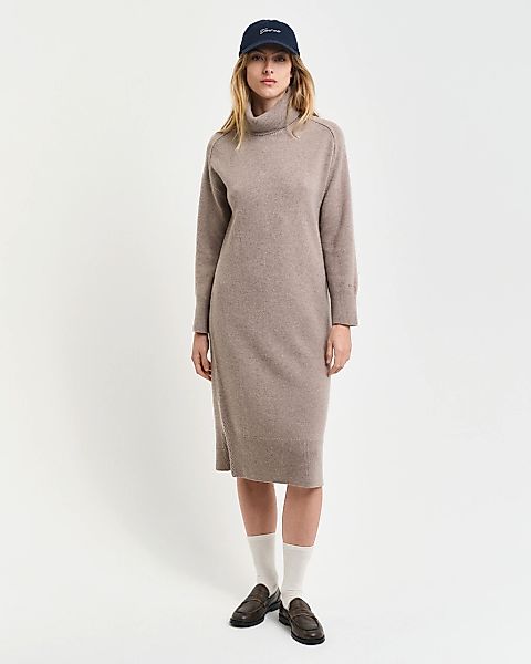 Gant Midikleid "HERRINGBONE DETAIL ROLLNECK DRESS" mit Rollkragen günstig online kaufen