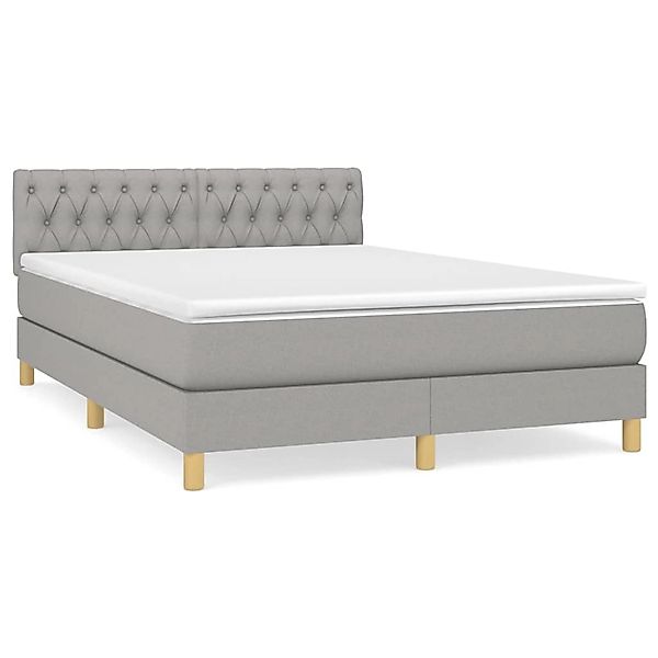 vidaXL Boxspringbett mit Matratze Hellgrau 140x190 cm Stoff1389620 günstig online kaufen