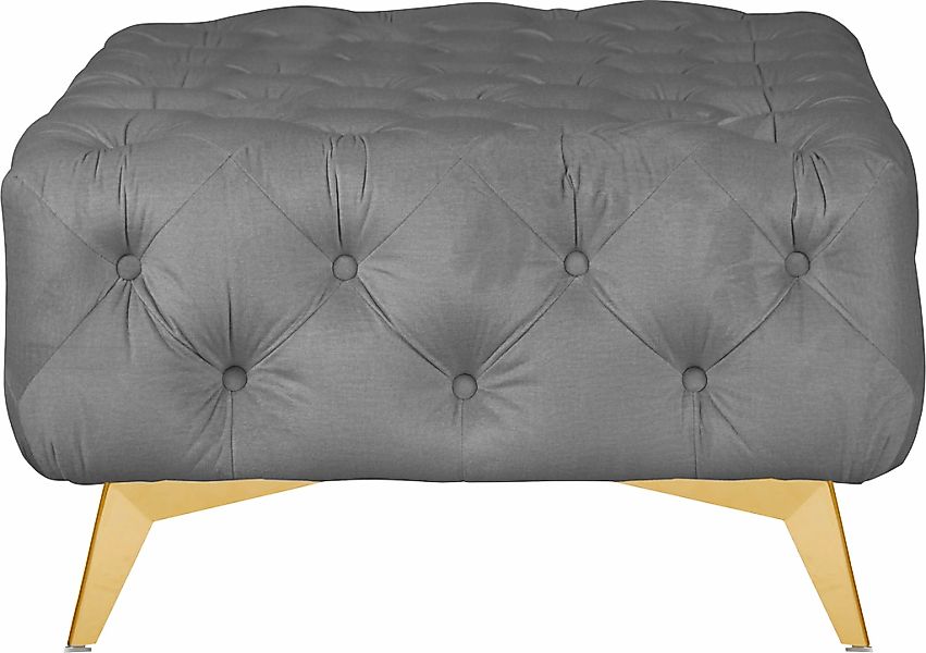 Home affaire Polsterhocker "Amaury" Chesterfield-Optik, Breite 80cm, Fußfar günstig online kaufen