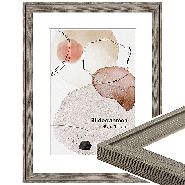 WANDStyle Bilderrahmen H120, Grau, gemasert, aus günstig online kaufen
