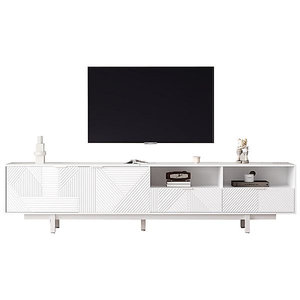 Merax Lowboard mit geometrischen Linien, TV-Schrank günstig online kaufen