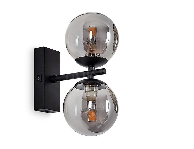 hofstein Wandleuchte »Garaguso« moderne Wandlampe aus Metall/Glas in Schwar günstig online kaufen